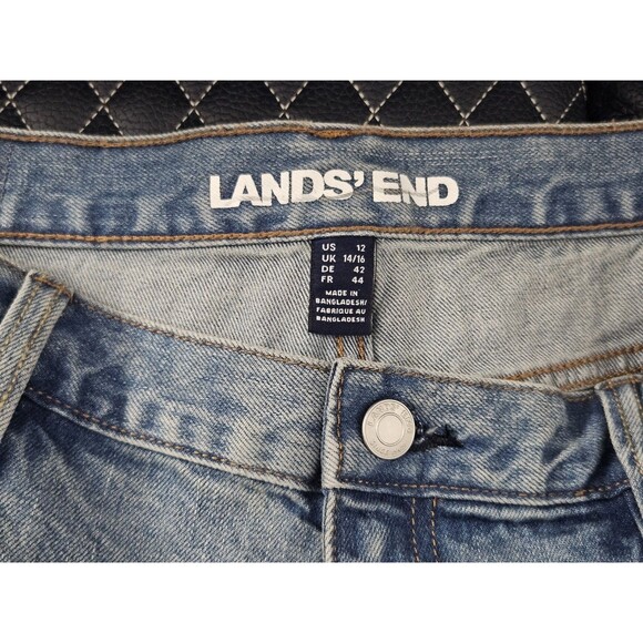 Lands End Women's Size 12 Classic High Rise Boot Leg Light Wash Denim Jeans New - Picture 3 of 11